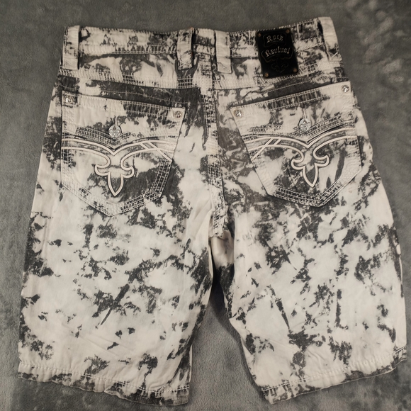 ROCK REVIVAL Algodon Straight Shorts  Mens Size 34 Gray & White  Acid Wash - Picture 7 of 14